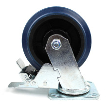 6 inch heavy duty flat plate elastic casters with brake